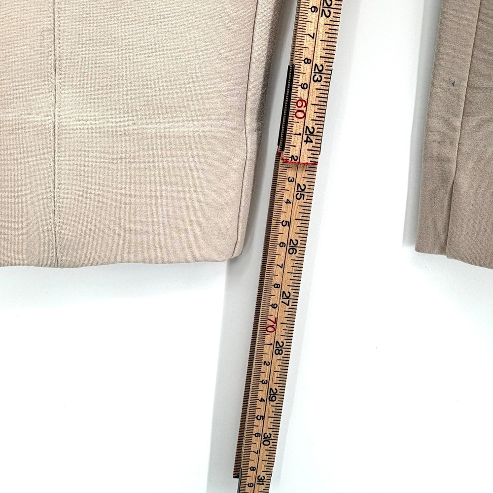 NWT Quince Ultra-Stretch Ponte Pintuck Ankle Pant Ecru Beige Slim Trousers L - Picture 14 of 16
